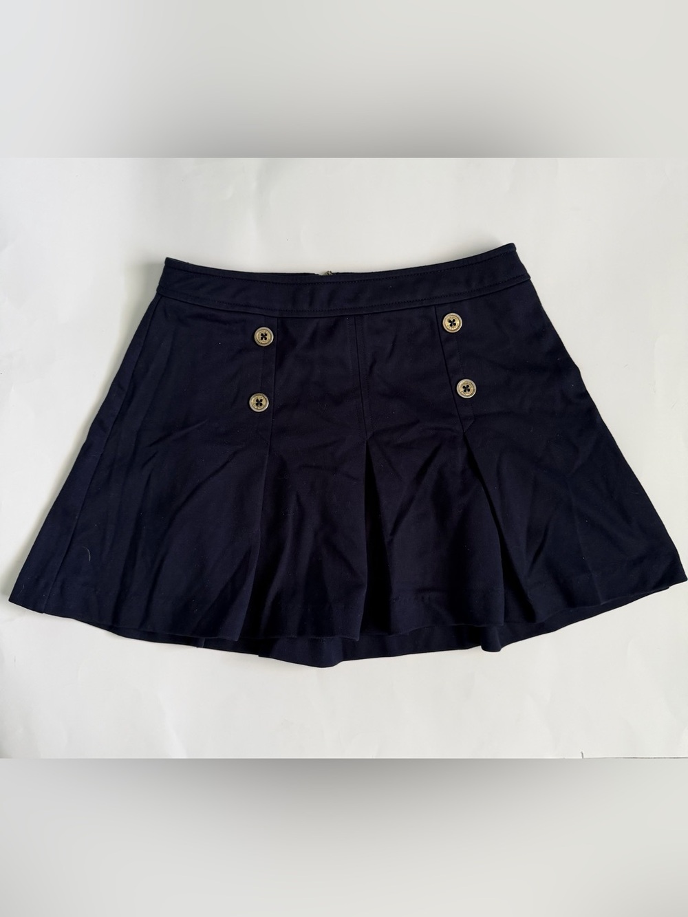 Girls Juicy Couture Navy Pleated Button-Accent Skirt